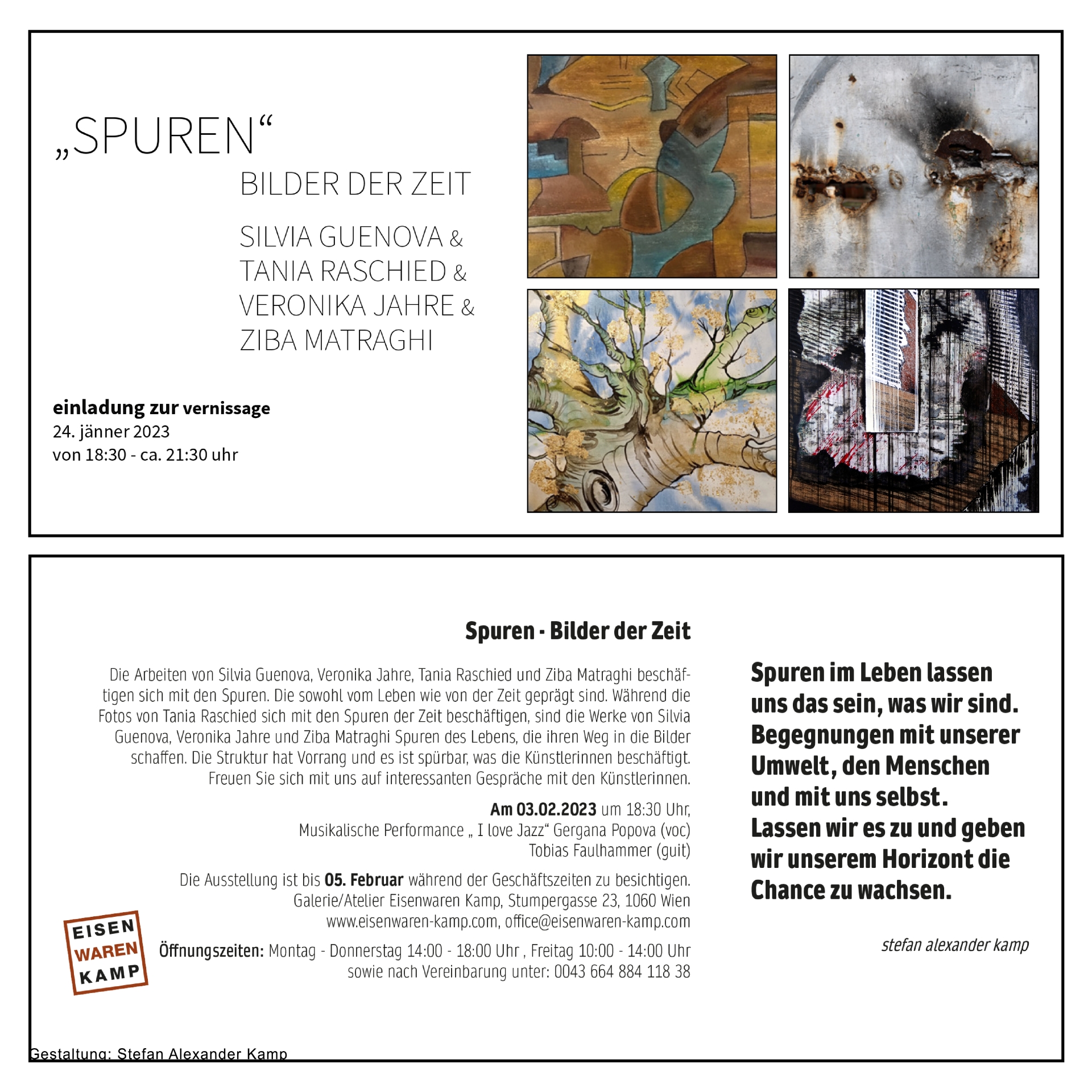 Galerie Eisen Waren Kampf_Spuren - Bilder der Zeit